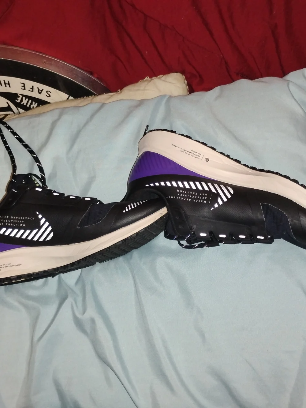 Nike Pegasus 5 Womens‎ Nike Black Purple White Women's Athletic Running Sneakers
